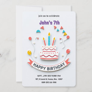 Colourful Birthday Party Invitation with Banner
