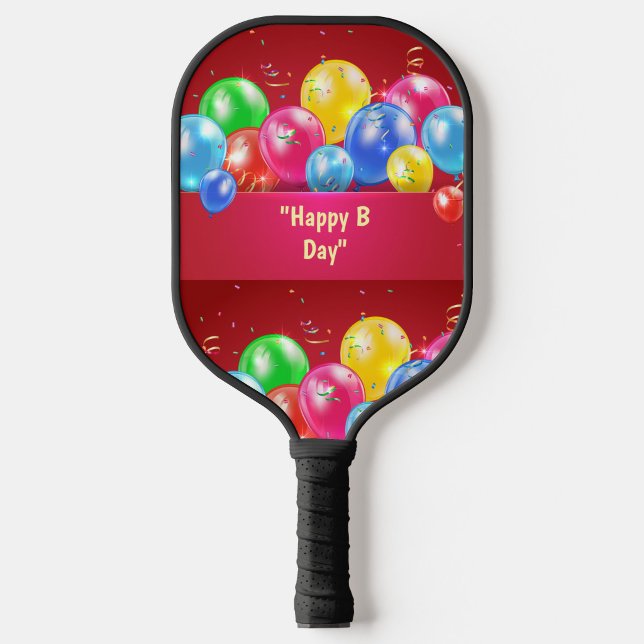 Colourful Birthday Party Pickleball Paddle  (Bring birthday energy to the court with balloons confetti, and a paddle that's ready to party!)