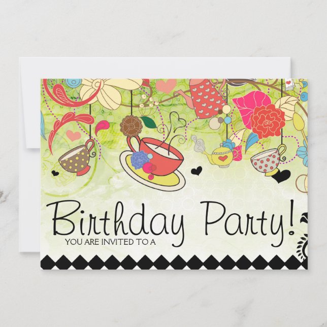 Colourful Birthday Party Shower Invitation (Front)