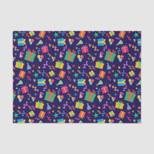 Colourful Birthday Presents Party Hats Confetti Tissue Paper
