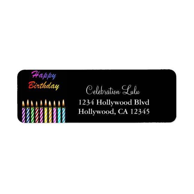 Colourful Birthday Return Address Label (Front)