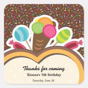 Colourful Birthday Square Sticker