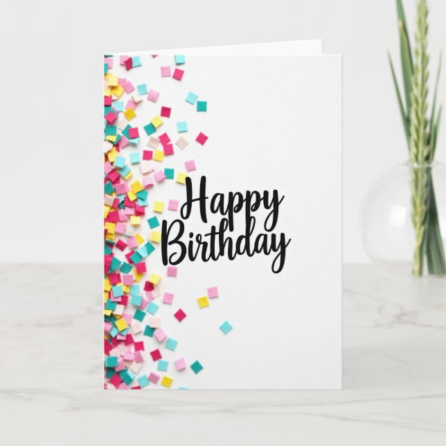 Colourful Birthday Squares Card (Front)