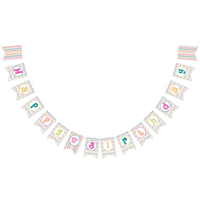 Colourful Birthday Swallowtail Bunting Banner (All)