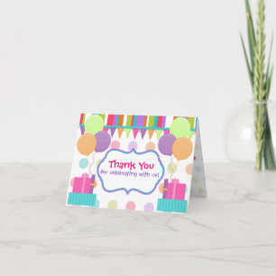 Colourful Birthday Thank You Card