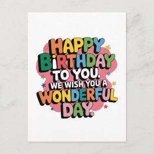 Colourful Birthday Wishes Holiday Postcard