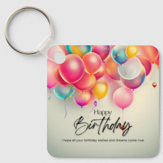 Colourful Birthday Wishes Key Ring