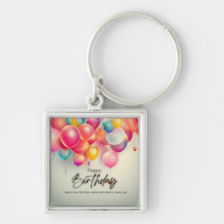 Colourful Birthday Wishes Key Ring
