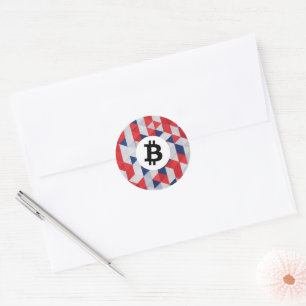 Colourful Bitcoin Classic Round Sticker