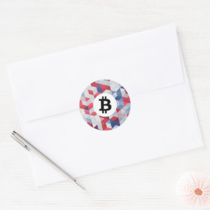 Colourful Bitcoin Classic Round Sticker