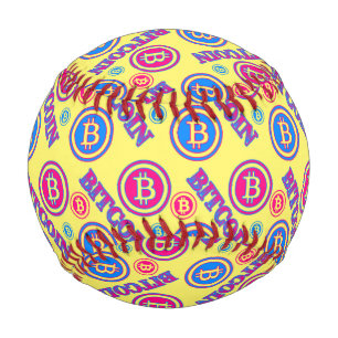 Colourful Bitcoin Pattern Baseball