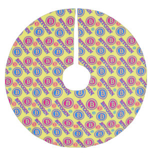 Colourful Bitcoin Pattern Brushed Polyester Tree Skirt
