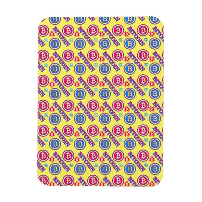 Colourful Bitcoin Pattern Magnet (Vertical)