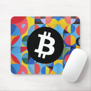 Colourful Bitcoin Pattern Mouse Pad