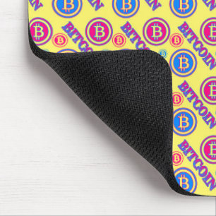 Colourful Bitcoin Pattern Mouse Pad