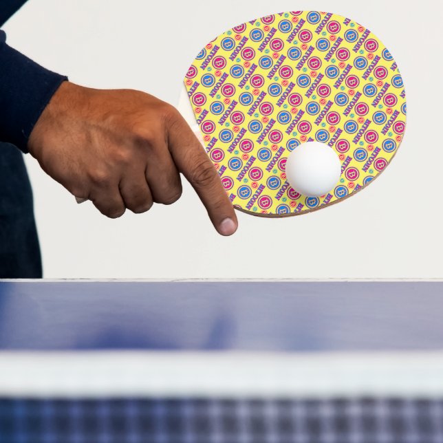 Colourful Bitcoin Pattern Ping Pong Paddle (Insitu)
