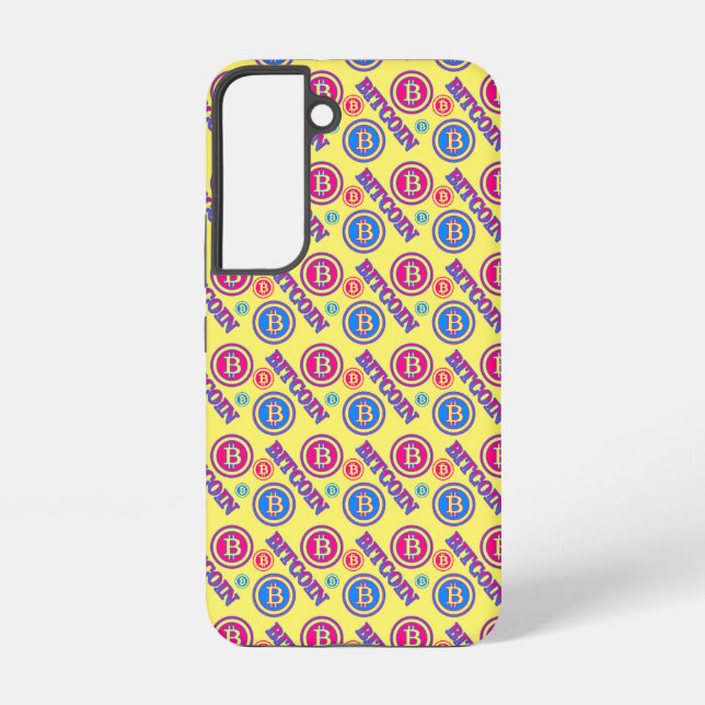 Colourful Bitcoin Pattern Samsung Galaxy S22 Case (Back)