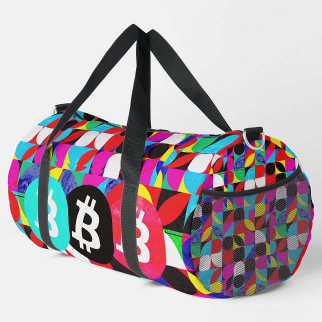 Colourful Bitcoin (Vibrant HD) Duffle Bag (Right Corner)
