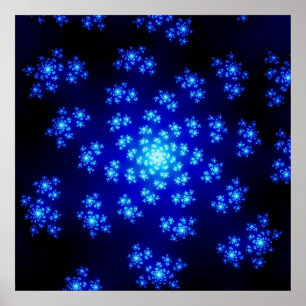 Colourful Black and Blue Fractal Poster