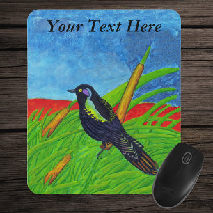 Colourful Black Bird Mousepad