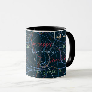 Colourful & Black Lettering & Abstraction Mug