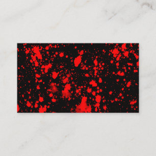 Colourful Black Red Paint Splatter Artistic Splash Business Card