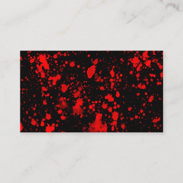 Colourful Black Red Paint Splatter Artistic Splash Business Card (Front)
