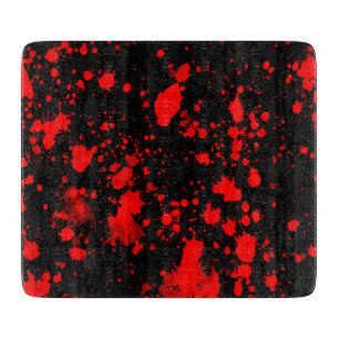 Colourful Black Red Paint Splatter Artistic Splash Cutting Board
