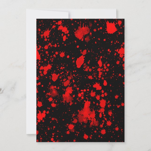 Colourful Black Red Paint Splatter Artistic Splash Invitation (Front)