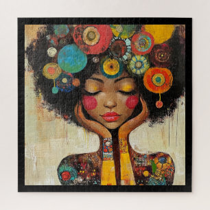 Colourful Black Woman Harmony Jigsaw Puzzle
