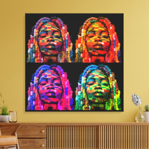 Colourful Black Women Crown of Glory Canvas Print