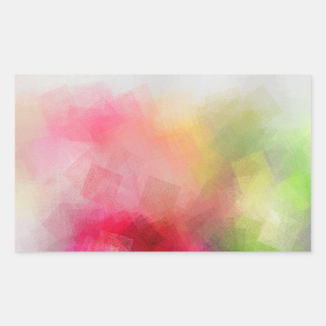 Colourful Blank Template Custom Modern Abstract Ar Rectangular Sticker (Front)