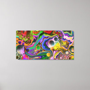 Colourful Blast Fluid Art Digital Pour Painting Canvas Print