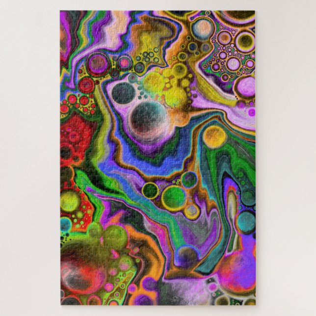 Colourful Blast Fluid Art Digital Pour Painting   Jigsaw Puzzle (Vertical)