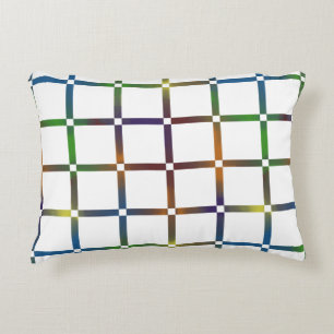 Colourful Blended Rainbow Grid with Negative Space Decorative Cushion