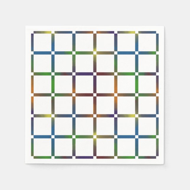 Colourful Blended Rainbow Grid with Negative Space Napkin (Front)