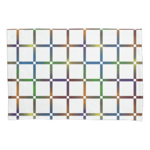 Colourful Blended Rainbow Grid with Negative Space Pillowcase