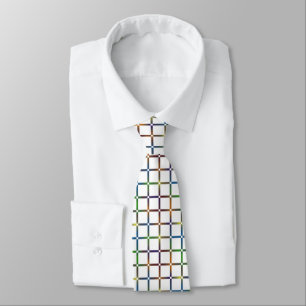 Colourful Blended Rainbow Grid with Negative Space Tie