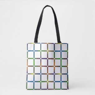 Colourful Blended Rainbow Grid with Negative Space Tote Bag