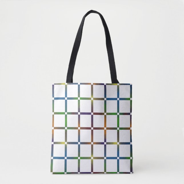 Colourful Blended Rainbow Grid with Negative Space Tote Bag (Front)