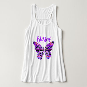 Colourful Blessed Butterfly Tank Top