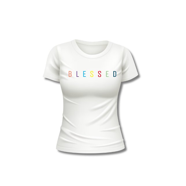 Colourful Blessed Text Christian T-Shirt (Creator Uploaded)