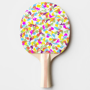 Colourful Blobs of Colour Abstract Art Ping Pong Paddle