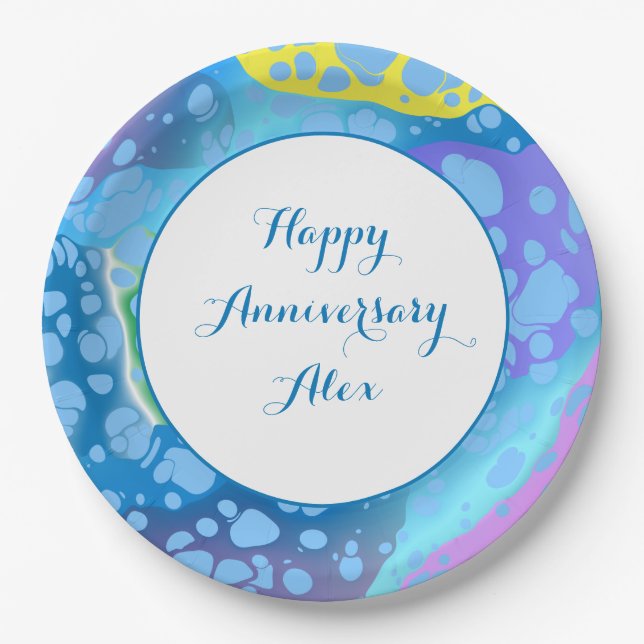 Colourful Blobs Paper Plate (Front)