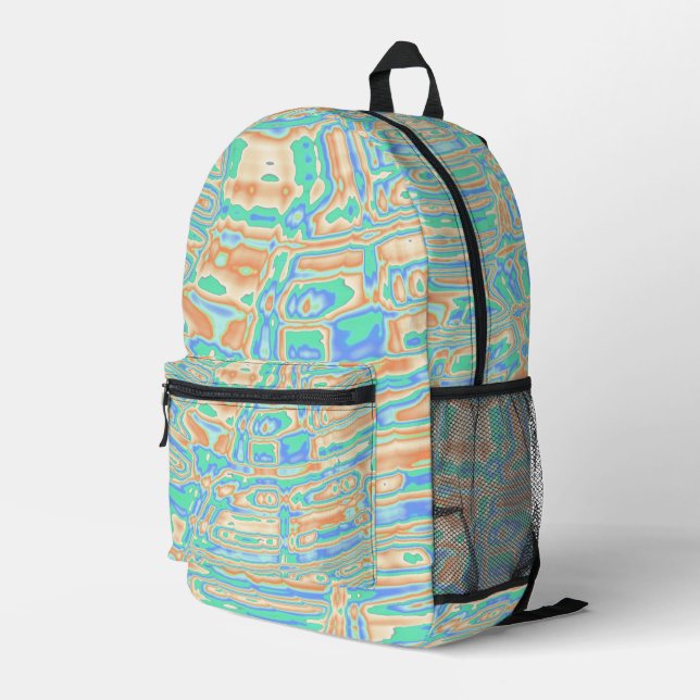 Colourful Blobs   Printed Backpack (Back Corner Right)