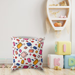 Colourful Block Pattern Drawing Kids Room  Cushion<br><div class="desc">Colourful Block Pattern Drawing Kids Room Throw Pillow. Fun and colourful pattern with simple bricks in different sizes and colours. The design is hand drawn. Great for children's room.</div>