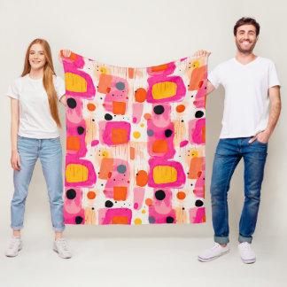 Colourful Blocks Abstract Pattern Fleece Blanket