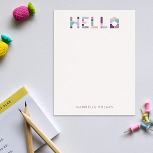 Colourful Blocks Hello Children's Stationery Card
