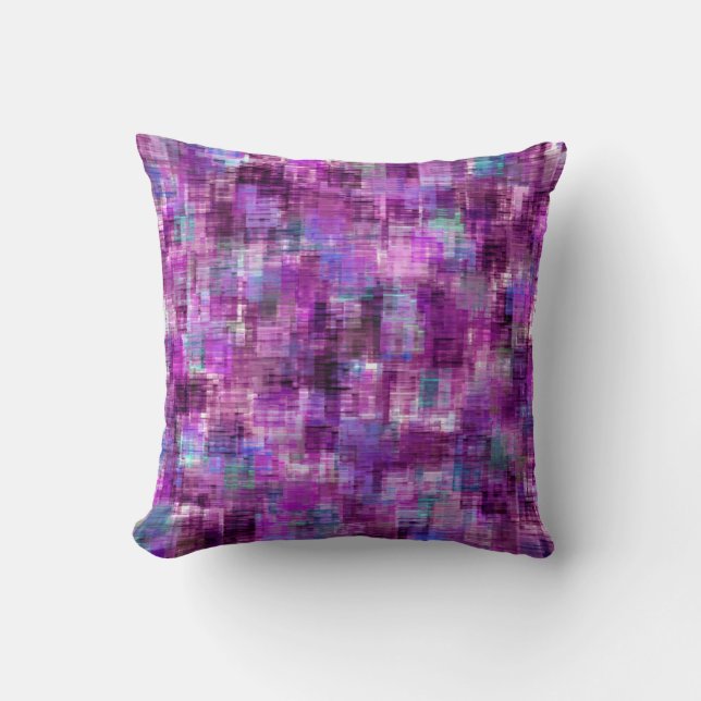 Colourful Blocks, Purples Cushion (Front)