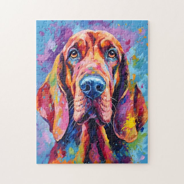 Colourful Bloodhound Jigsaw Puzzle (Vertical)